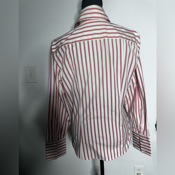 Express Peach/Beige/White Striped Button Down Shirt - Picture 3 of 9